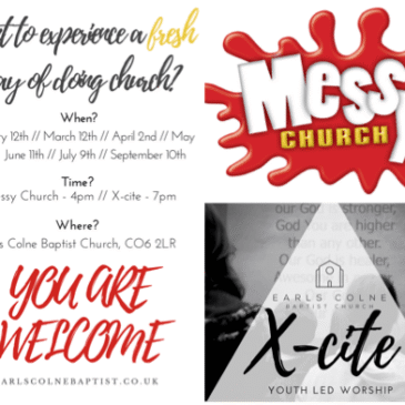 New X-cite! and Messy church dates