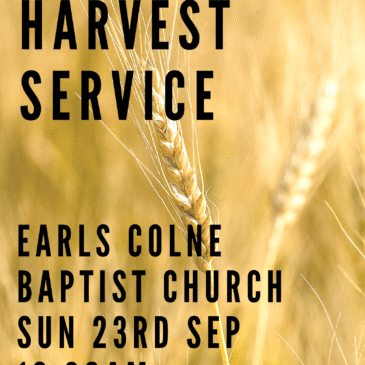 Harvest service this Sunday!