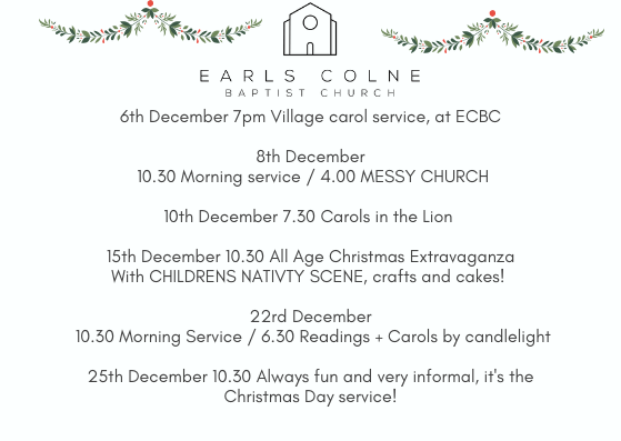 christmas services earls colne